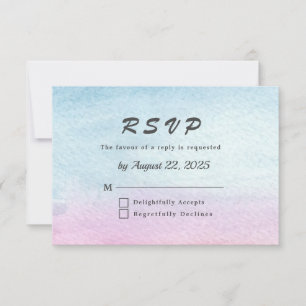 Cartons Réponse Watercolor Mountain Lake Voir le Mariage