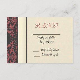 Cartons Réponse Watermelon & Cream Mariage damassé