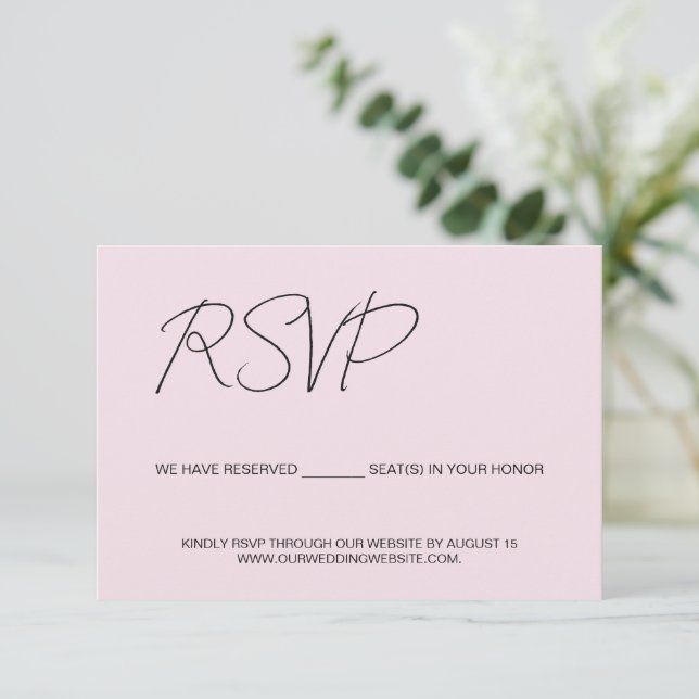 Cartons Réponse We have reserved seats for you Pink Custom (Debout devant)