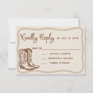 Cartons Réponse Western Cowboy Boots Décontracté Just Love Mariage