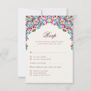 Cartons Réponse Whimsical Luxury ivoire Floral Style Mariage front