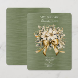 Cartons Réponse White Winterberry Green Leaf Gold Ribon Noël