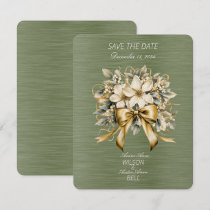 Cartons Réponse White Winterberry Green Leaf Gold Ribon Noël