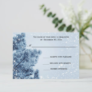 Cartons Réponse Winter Wonderland Snow and Pine Mariage Response