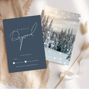 Cartons Réponse Wonderland Woodland Mariage de script de neige