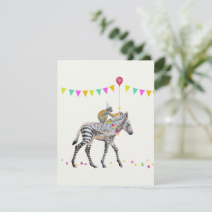 Cartons Réponse Zebra Monkey Balloon party Carte-réponse
