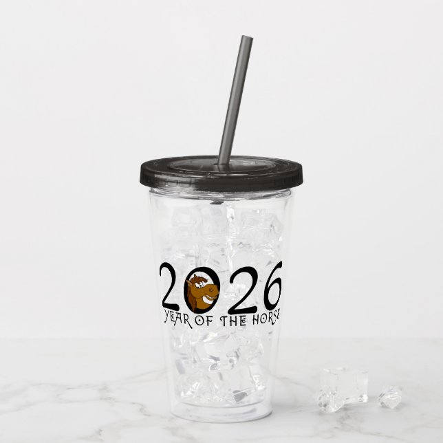 Cartoon 2026 Chinesisches Neujahrsfest Acryltrinkbecher (Rückseite Ice)