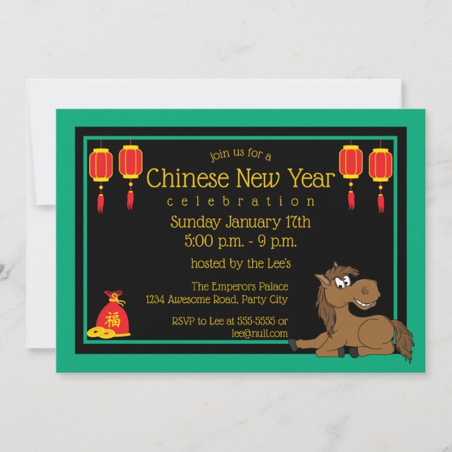 Cartoon 2026 Chinesisches Neujahrsfest Einladung (Vorderseite)