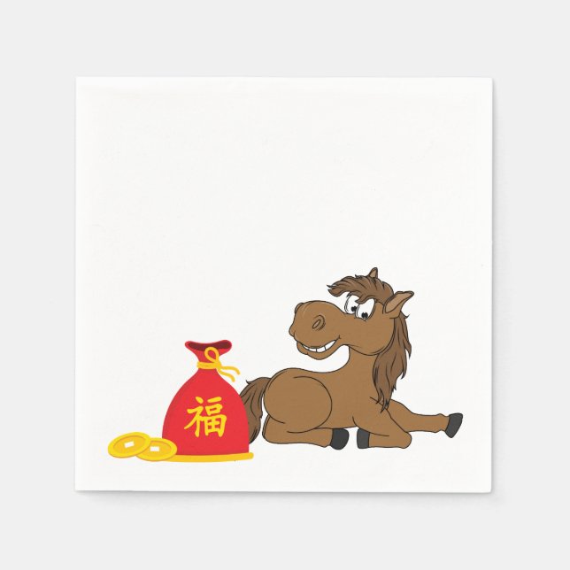 Cartoon 2026 Chinesisches Neujahrsfest Serviette (Vorderseite)
