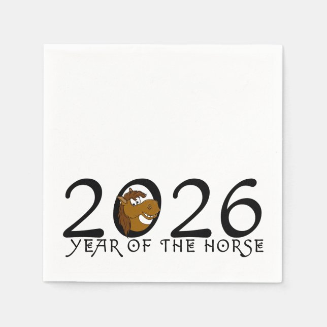 Cartoon 2026 Chinesisches Neujahrsfest Serviette (Vorderseite)