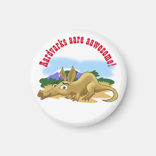 Cartoon Aardvark Magnet (Vorne)