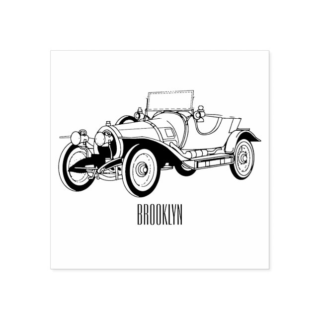 Cartoon-Abbildung 1920 des klassischen Autos Gummistempel (Prägung)