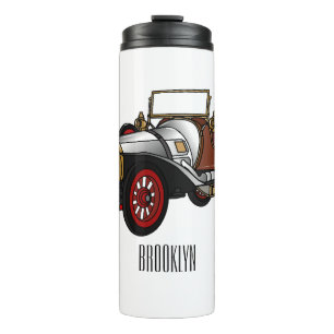 Cartoon-Abbildung 1920 des klassischen Autos Thermosbecher
