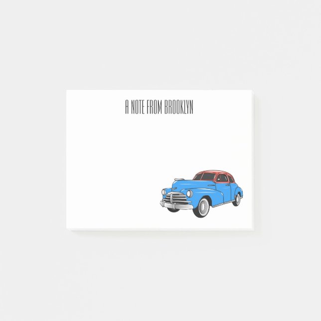 Cartoon-Abbildung 1948 des klassischen Autos Post-it Klebezettel (Vorderseite)