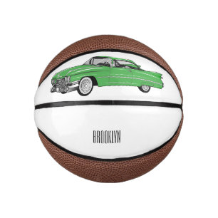 Cartoon-Abbildung 1959 des klassischen Autos Mini Basketball
