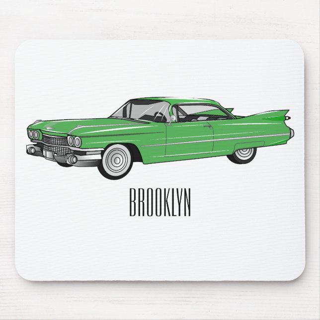 Cartoon-Abbildung 1959 des klassischen Autos Mousepad (Vorne)