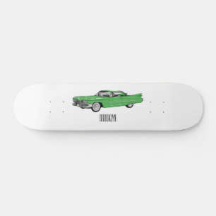 Cartoon-Abbildung 1959 des klassischen Autos Skateboard