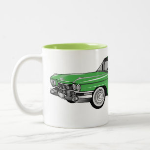 Cartoon-Abbildung 1959 des klassischen Autos Zweifarbige Tasse