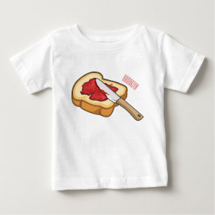 Cartoon-Abbildung Brot und Konfitüre Baby T-shirt