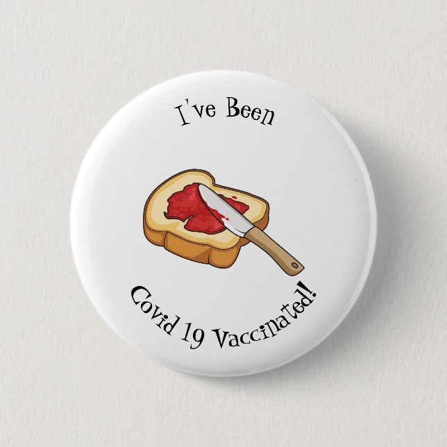 Cartoon-Abbildung Brot und Konfitüre Button (Vorderseite)