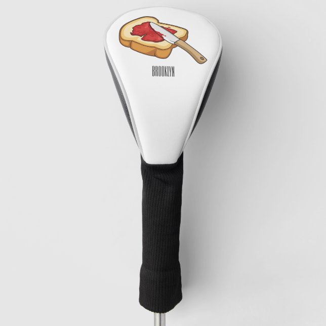 Cartoon-Abbildung Brot und Konfitüre Golf Headcover (Vorderseite)