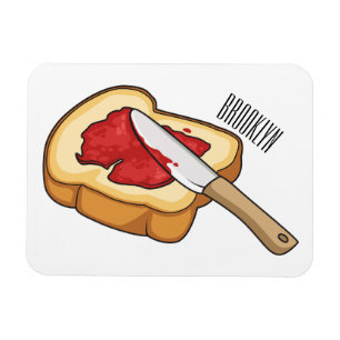 Cartoon-Abbildung Brot und Konfitüre Magnet