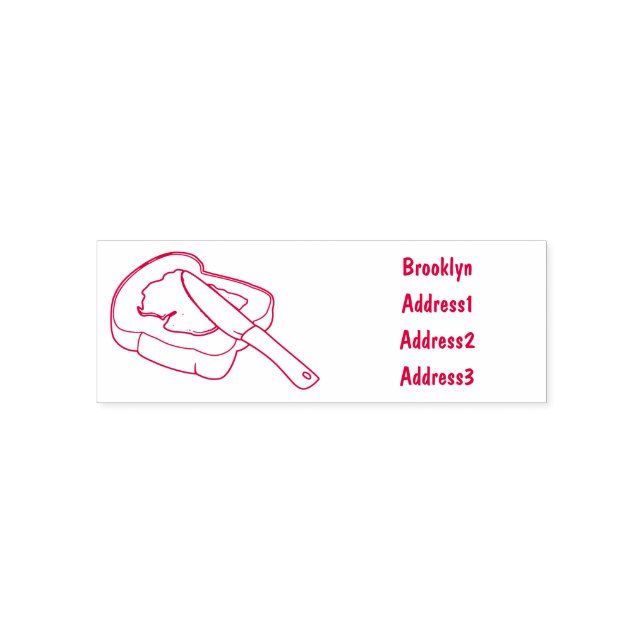 Cartoon-Abbildung Brot und Konfitüre Permastempel (Design)