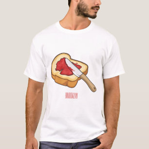 Cartoon-Abbildung Brot und Konfitüre T-Shirt