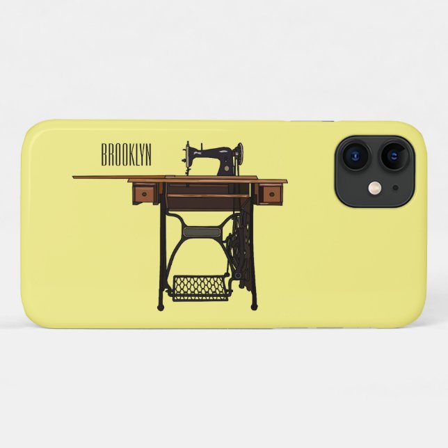 Cartoon-Abbildung der Nähmaschine Case-Mate iPhone Hülle (Rückseite (Horizontal))