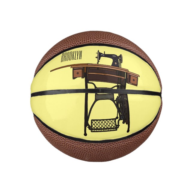 Cartoon-Abbildung der Nähmaschine Mini Basketball (Vorderseite)