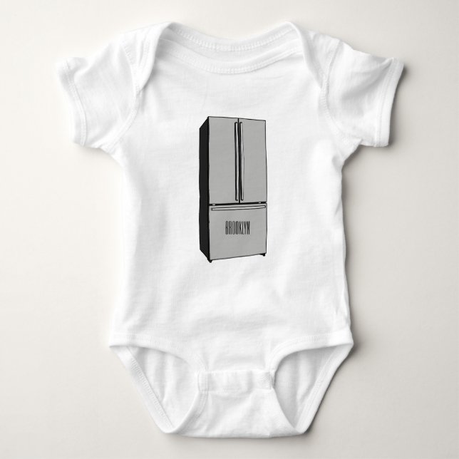 Cartoon-Abbildung des Kühlschranks Baby Strampler (Vorderseite)