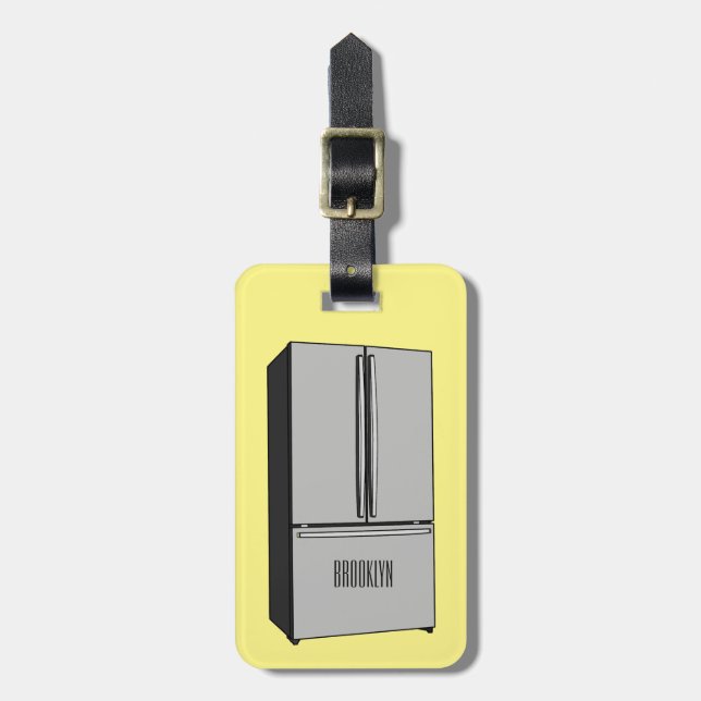 Cartoon-Abbildung des Kühlschranks Gepäckanhänger (Vorderseite vertikal)