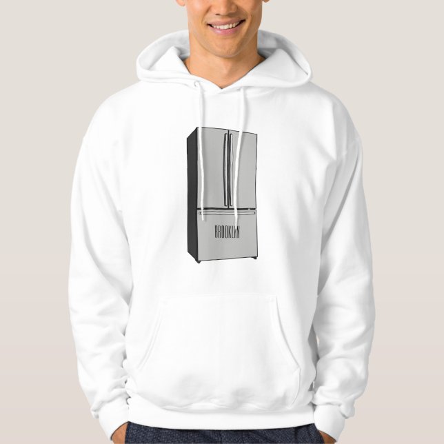 Cartoon-Abbildung des Kühlschranks Hoodie (Vorderseite)
