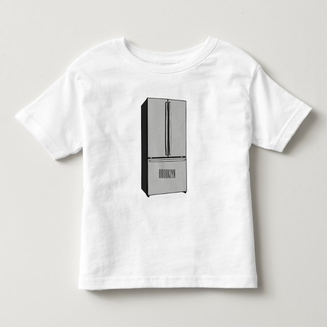 Cartoon-Abbildung des Kühlschranks Kleinkind T-shirt (Vorderseite)