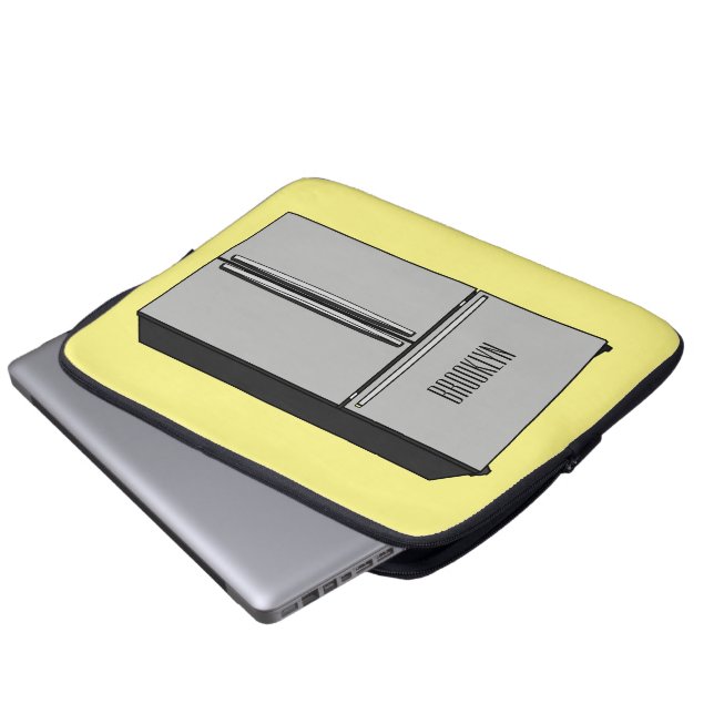 Cartoon-Abbildung des Kühlschranks Laptopschutzhülle (Vorne Knopf)