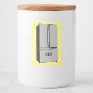 Cartoon-Abbildung des Kühlschranks Lebensmitteletikett