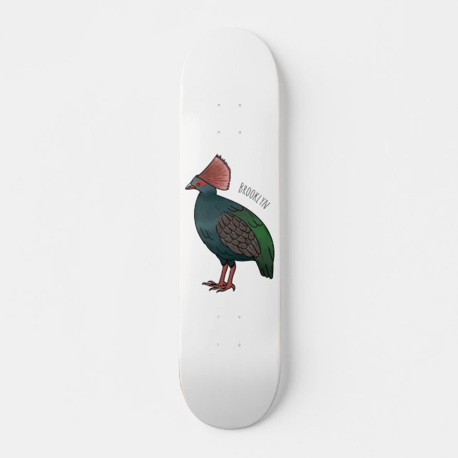 Cartoon-Abbildung eines gezapften Partridge Skateboard (Vorne)