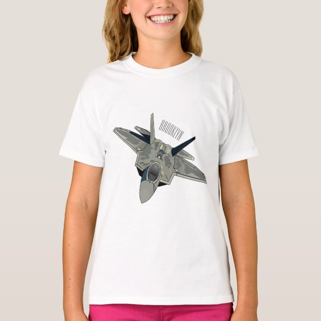 Cartoon-Abbildung für Kampfflugzeuge T-Shirt (Vorderseite)