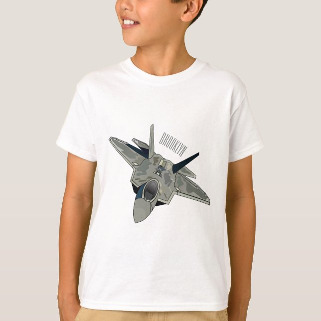 Cartoon-Abbildung für Kampfflugzeuge T-Shirt (Vorderseite)