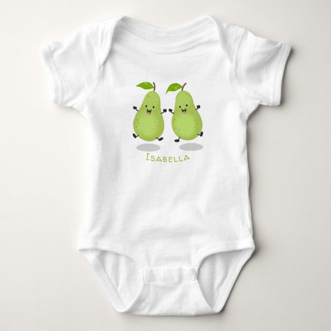 Cartoon-Abbildung für niedliches Birnpaar Baby Strampler (Vorderseite)