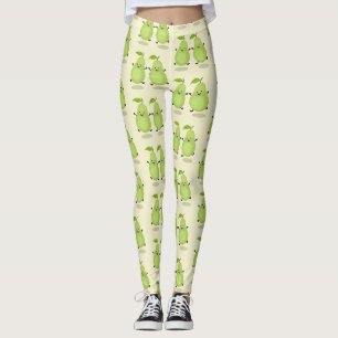 Cartoon-Abbildung für niedliches Birnpaar Leggings