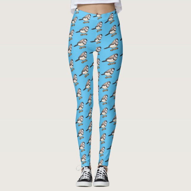 Cartoon-Abbildung mit Doppelbarsch Leggings (Vorderseite)