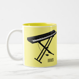 Cartoon-Abbildung mit Tastatur Zweifarbige Tasse