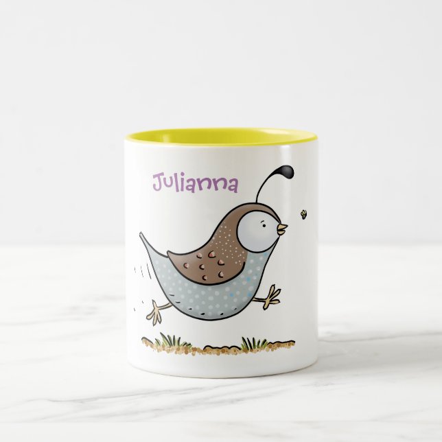 Cartoon-Abbildung niedlich Zweifarbige Tasse (Mittel)
