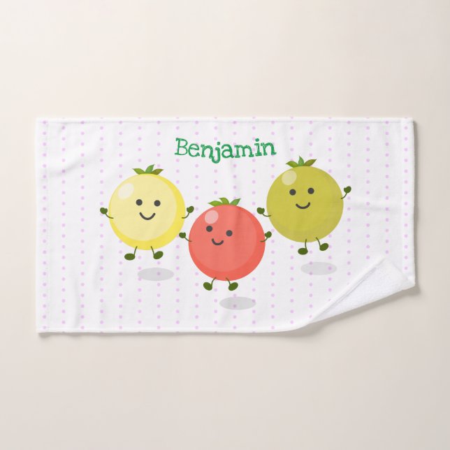 Cartoon-Abbildung niedlicher Kirschtomaten Badhandtuch Set (Handtuch)