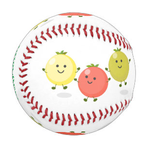 Cartoon-Abbildung niedlicher Kirschtomaten Baseball