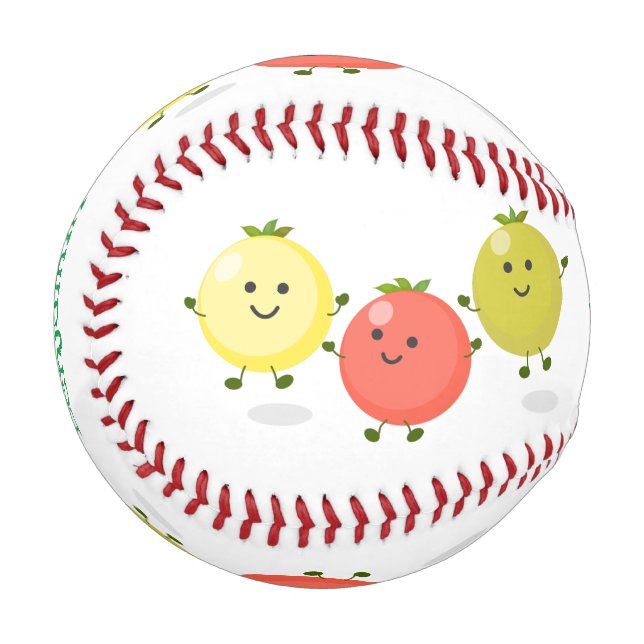 Cartoon-Abbildung niedlicher Kirschtomaten Baseball (Vorderseite Links)