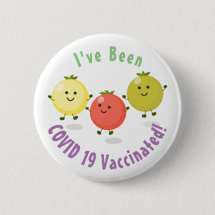 Cartoon-Abbildung niedlicher Kirschtomaten Button