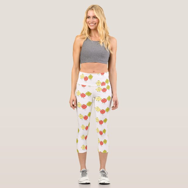Cartoon-Abbildung niedlicher Kirschtomaten Capri Leggings (Vorderseite)
