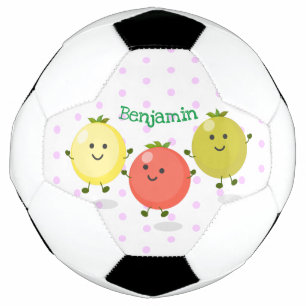 Cartoon-Abbildung niedlicher Kirschtomaten Fußball